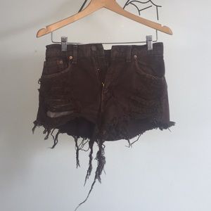 Chocolate colored booty shorts 😉